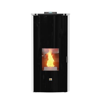 Stufa pellet idro AMG Idro 17 doppia porta 17,14 kW bianco