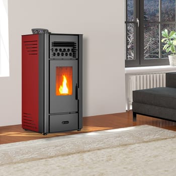 Stufa a pellet ad aria Anita da 10 kW Sannover bordeaux