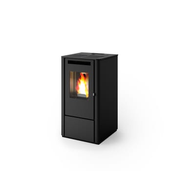 Stufa a pellet ventilata Rosita 9,5 kW nero goffrato