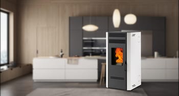 Stufa a pellet biofireG80-7,7 kW - ghisa braciere - fuoco superiore dx, laterale dx o posteriore dx