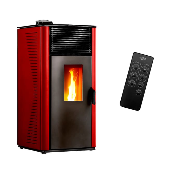 Stufa a pellet ad aria Anita da 15 kW Sannover bordeaux