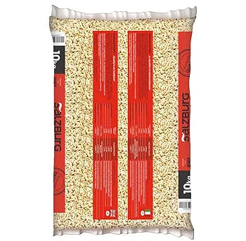 Pellet SALZBURG da 10 KG – Originale 100% Abete Austriaco, certificato ENplus A1 e DINplus – Altissimo potere calorifico (77 sacchi da 10 kg)
