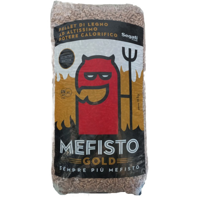 Pellet di legno MEFISTO GOLD Faggio Bag da 15Kg - Sacco 15Kg-Bancale da 75 sacchi